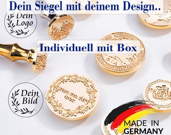 Individueller Siegel mit Ihrem eigenem Logo Box, personalisierter Siegelstempel für Hochzeiten,save the date,Einladungskarte,waxstampwedding