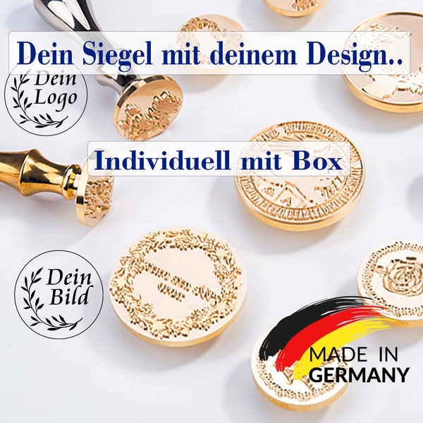 Individueller Siegel mit Ihrem eigenem Logo Box, personalisierter Siegelstempel für Hochzeiten,save the date,Einladungskarte,waxstampwedding