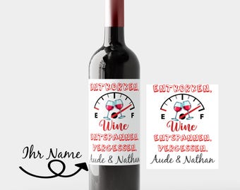 Étiquette de vin personnalisée « Débouchez. Détendez-vous. Oubliez » | Étiquettes de vin amusantes | Cadeau |  étiquette de vin autocollant de bouteille de vin