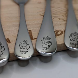 Children&#39;s cutlery with engraved piggy – personalized christening gift & birthday gift individually designed