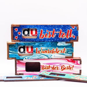 Printed chocolate bar wooden box including Duplo #3 design | small souvenir | gift box | Valentine&#39;s Day