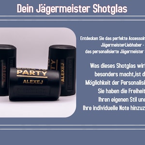 Original Jägermeister Shot Glas mit eigenem Namen * Farbig * Vatertag * Geburtstag * Feierlichkeiten