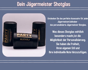 Original Jägermeister Shot Glas mit eigenem Namen * Farbig * Vatertag * Geburtstag * Feierlichkeiten