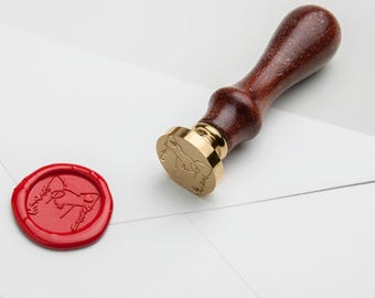 Personalized wax seal stamp – Individually engraved with monogram logo graphic for weddings, letters & gifts