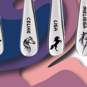 Children's cutlery horses including personal engraving / 4-piece cutlery for children as a gift / christening gift / birthday image 2