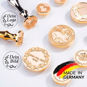 Wachssiegel mit Ihrem eigenem Logo Personalisierter Siegelstempel für Hochzeiten save the date Einladungskarten Hochzeit Siegelstempel