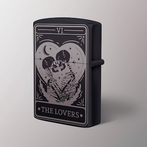 Zapalniczka benzynowa metalowa z grawerem Tarot Love / Indywidualna zapalniczka spersonalizowana