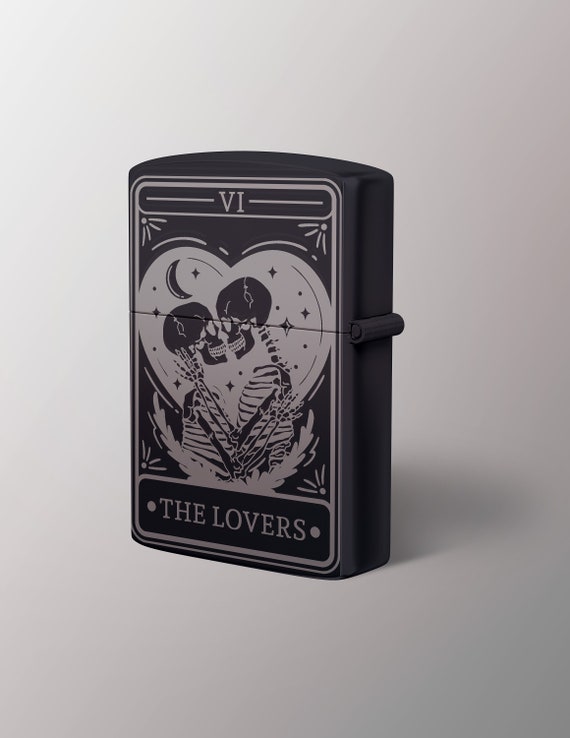 Benzin Metallfeuerzeug mit Gravur Tarot Liebe / Individuelles Feuerzeug  Personalisiert