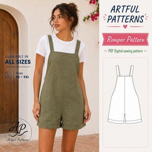 Cartamodello per tutina | Cartamodello per pagliaccetto | Cartamodello per tuta intera | Cartamodello per tuta intera da donna | Cartamodello per tuta intera in PDF | XS-XXL