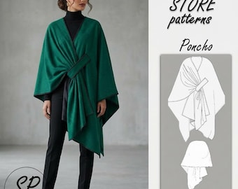 フード付き暖かい冬用ポンチョ/ハンドメイド/女性用ケープ/天然ウール