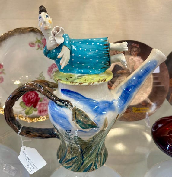 Handmade Whimsical Teapot by Julia Krillova Signed by Artist