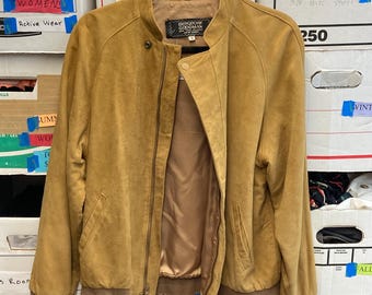 Vintage Bergdorf Goodman New York Men's Suede Bomber Jacket Size 8