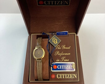 Citizen Watch | Vintage #8300A | 8 Jewel Quartz Movement Leather Band Watch