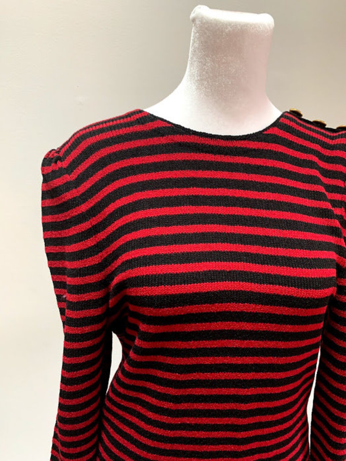Vintage Red and Black Striped Sweater Etsy