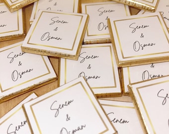 personalized chocolates - gold/silver