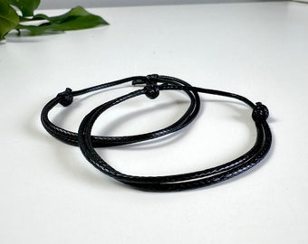 2 BLACK STRING Bracelets (style & fashion | men bracelet | couple bracelet | adjustable)