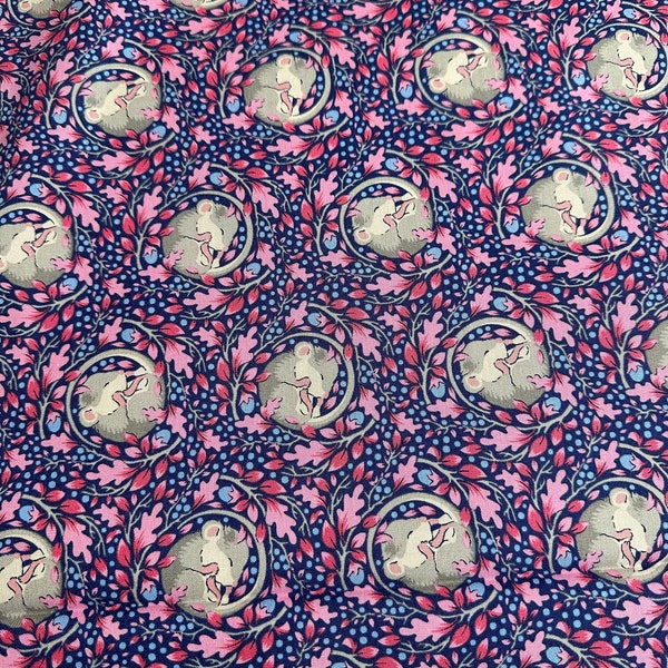 Tilda Hibernation Fabric-Slumber mouse Denim-BTY/BTHY