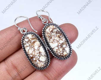 Wild Horse Jasper Earring Sterling Silver Earring Gemstone Earring Wild Horse Jasper Pair Earring Ear Wire Earring Boho Earring Gift For Her