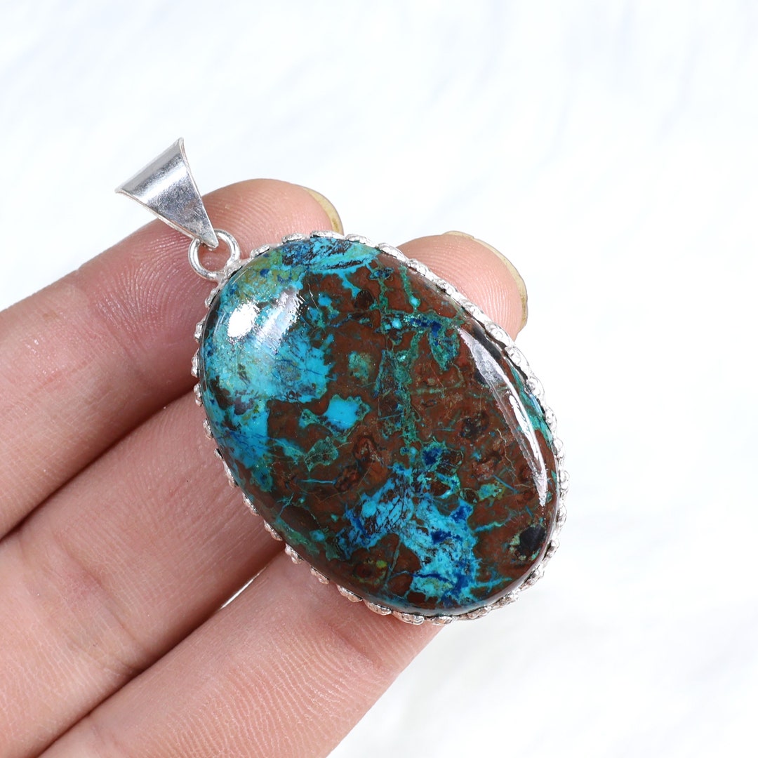 •SHATTUCKITE SPEAR TEAR - 2• sterling silver pendant