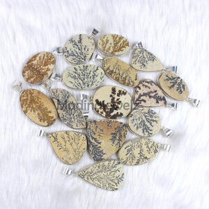 Natural Psilomelane Pendant, Sterling Silver Pendant, Bezel Pendant, Wholesale Pendant, Slice Scenic Dendritic Pendant, Gemstone Pendants image 2