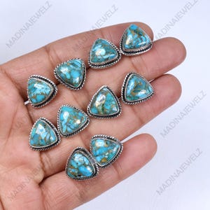 Koppar turkos örhänge sterlingsilver örhänge stift örhänge triangel örhänge blå turkos ädelsten örhänge spänne örhänge turkos par