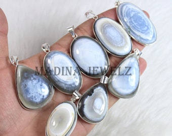 Pendentif opale naturel Owyhee, magnifique pendentif en pierre précieuse Owyhee, pendentif argent, lot de suspension de lunette, pendentif opale bleu en gros, pendentif charme