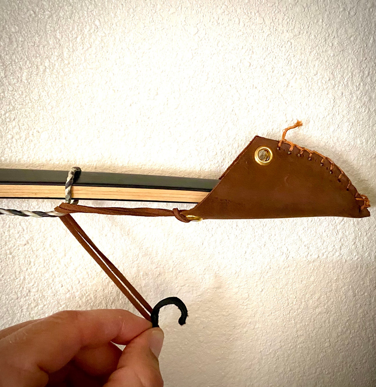 Custom handmade String Keeper full grain leather gold brass Etsy