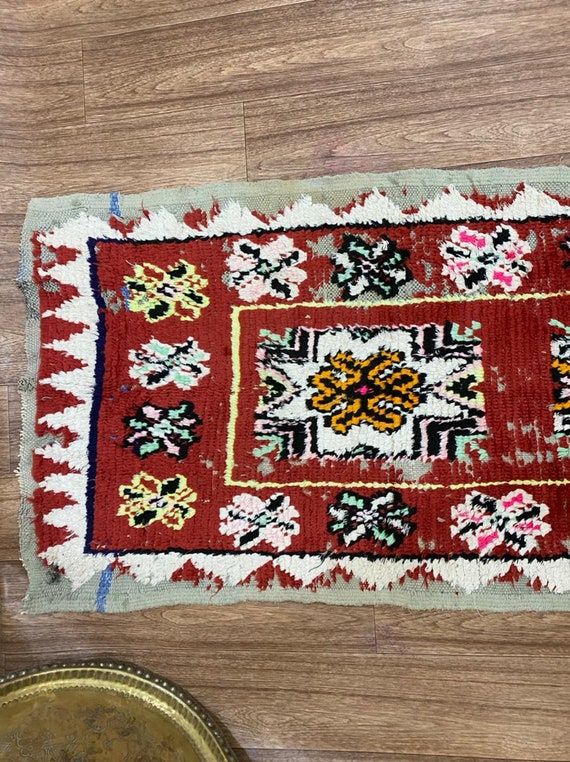 Vintage hallway rug berber Hallway Moroccan area rug Berber rug Vintage rug 263x81cm