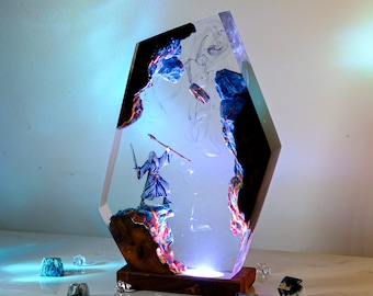Rings Lord Resin Lamp,  LOTR Handmade Room decor Epoxy Lamp, Personalized Gift, Resin Night light gift, anniversary gifts for him
