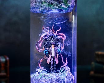 Handmade Anime Solo leveling Resin Lamp: Unique Desk Decor Night Light