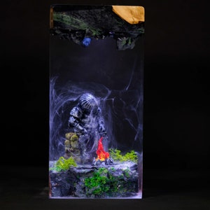 Big Knight Resin Lamp: Dark Souls Handmade Night Light