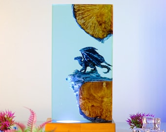 Handmade Dragon Resin Lamp: Anime Night Light, Unique Room Decor
