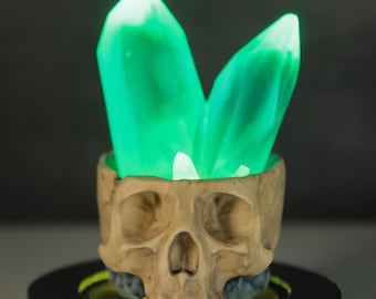 Handmade Skull Gems Resin Lamp: Skyrim Light, Unique Room Decor