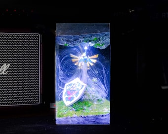 Handmade Zelda Resin Lamp: Master Sword Epoxy Night Light