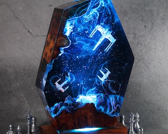Handmade Galaxy Resin Lamp: Star Wars Epoxy Desk Night Light