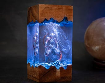 Handmade Dragon Born Resin Lamp, Home Decor Skyrim Night Light Gift