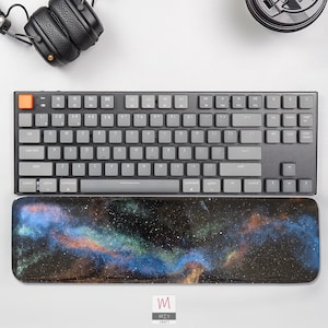 Resin Galaxy Keyboard Wrist Rest: TKL Gaming Decor