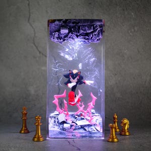 shadow the hedgehog Resin Lamp, Handmade Sonic Light gift, Unique Sonic Gift for Room Decor, Epoxy Lamp, shadow the hedgehog