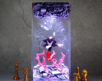 Handmade Shadow the Hedgehog Resin Lamp: Unique Sonic Decor