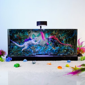Godzilla Diorama Resin Lamp: Handmade Gaming Night Light
