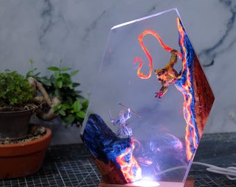 Rings Lord Resin Lamp,  LOTR Handmade Room decor Epoxy Lamp, Personalized Gift, Resin Night light gift, anniversary gifts for him