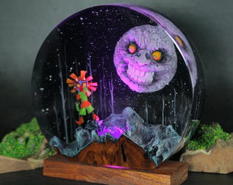 Handmade Majora Mask Resin Lamp: Zelda Room Decor Light