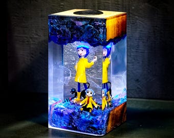Handmade Coraline Epoxy Resin Lamp - Epic Decor Gift