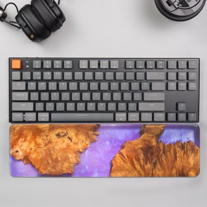 Keyboard Wrist Rest, Resin Wrist Rest, Wood Burl Wrist Rest, Mouse pad with wrist rest, gamer gifts, Gaming Decor, TKL Wrist Rest