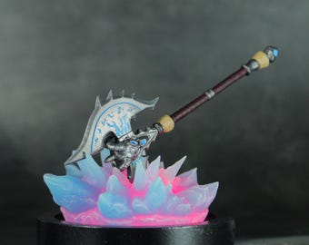 Lampa z żywicy Frost Hammer: dekoracja do gier Warcraft