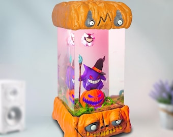 Handmade Gengar Resin Lamp: RGB LED Anime Night Light Desk Decor