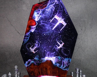 Handmade Galaxy Resin Lamp: Star Wars Epoxy Desk Night Light