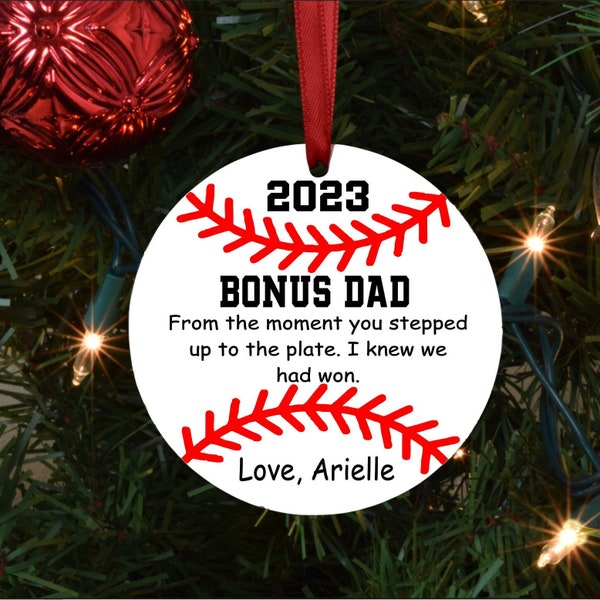 Gift for step dad/bonus Dad, Personalized Christmas Ornament, Stepped Up Dad, Christmas Gift, From daughter, From Step kids, Gift Step Dad