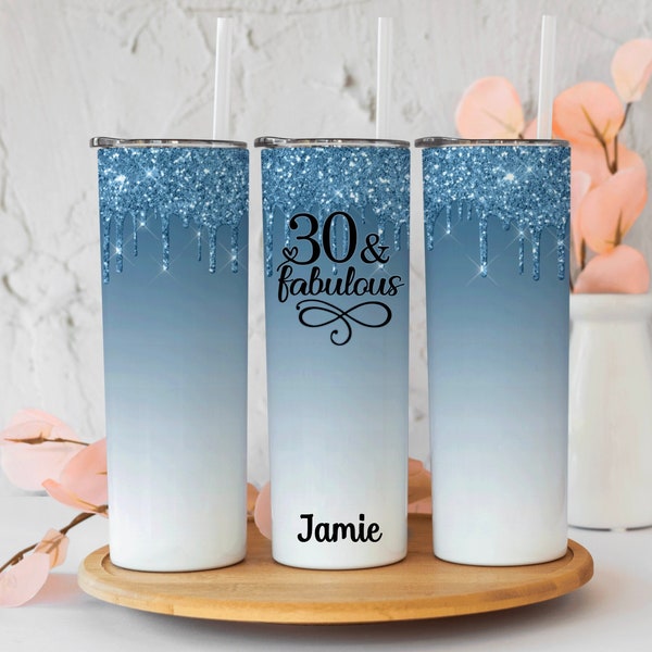 30th Birthday Milestone Gift, Personalized Gift, Thirty Birthday Gifts, Gift For Women,30 & Fabulous,30th Birthday Cup,  30th birthday gift