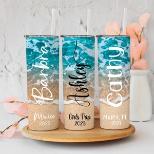 Personalized Beach Vacation Tumbler,  Cruise Cup, Family Vacation Tumbler, Girls Trip Cups, Custom Family Trip Tumbler, Birthday Trip